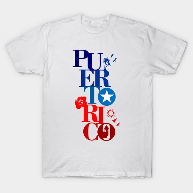 Puerto Rico Flag Colors Boricua Symbols T-Shirt by bydarling